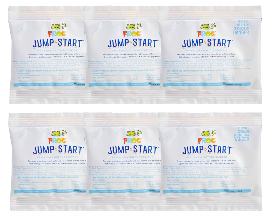 FROG Jump Start for Hot Tubs - Start-Up Chlorine Shock Removes Organic Contaminants & Establishes Chlorine Level - Hot Tub Set Up & Treatment - 6 Pack