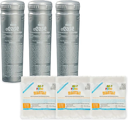 FROG @Ease in-Line SmartChlor Replacement Cartridge 3 Pack + 3 Packets of FROG Maintain - Pool FX 